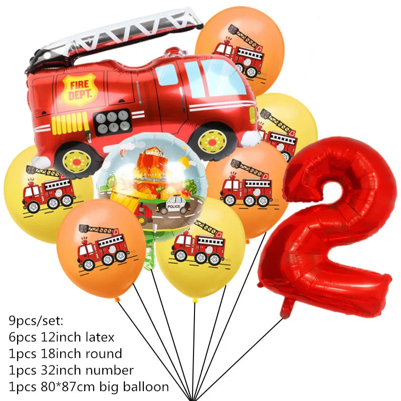 Firefighter Sam Party Supplies Plates Napkins Cups Tablecloth Banner Fire Truck Party Decorations Kids Boys Decor Supplies