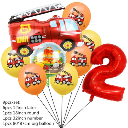 Firefighter Sam Party Supplies Plates Napkins Cups Tablecloth Banner Fire Truck Party Decorations Kids Boys Decor Supplies