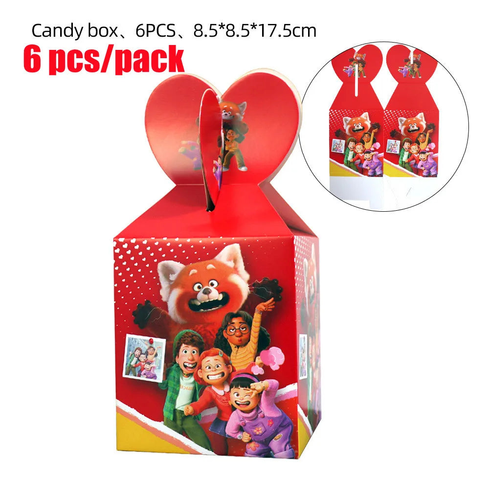 Disney Turning Red Party Supplies Paper Napkin Tablecloth Plates Balloons Panda Theme Baby Shower Kids Birthday Party Decoration
