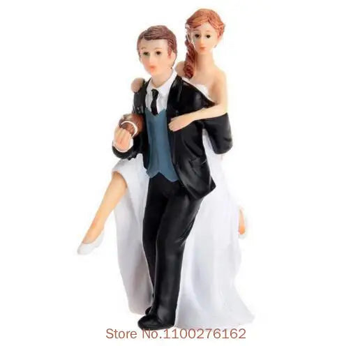 Cake Toppers Dolls Bride and Groom Figurines Funny Wedding Cake Toppers Stand Topper Decoration Supplies Marry Figurine