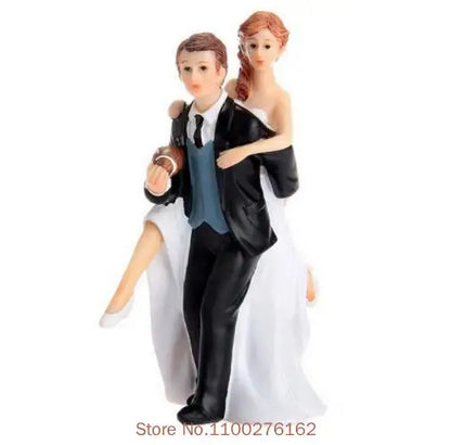 Cake Toppers Dolls Bride and Groom Figurines Funny Wedding Cake Toppers Stand Topper Decoration Supplies Marry Figurine
