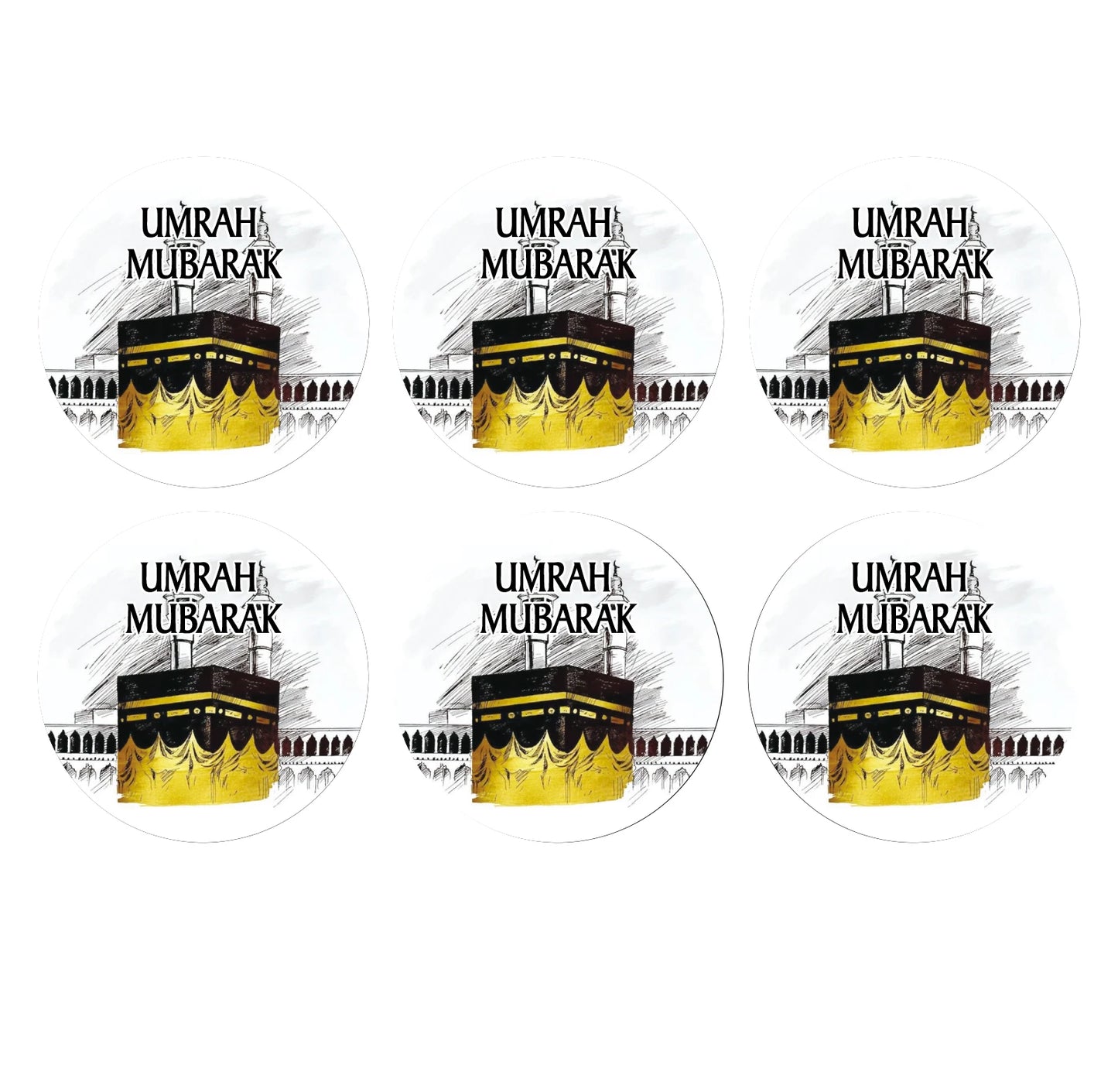 umrah mubarak decorative stickers, Muslin Sheep Holidays Kaaba Bottle Wrapper, hajj mubarak gift decoration supplies