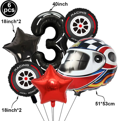 Race Car 2nd Birthday Decorations Tableware Paper Plates Cups Large Racing Car Balloons Kids Two Fast Birthday Party Supplies