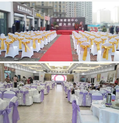 Wedding Decoration Chair Satin Sash Bow Tie Self TIe For BIrthday Party Festival Hotel Holiday Shiny Look Luxury Dining Room