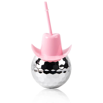 Disco Ball Cup With Cowboy Hat Bachelorette Party Silver Disco Ball Water Bottle Cowboy Theme Bride To Be Party Decor Cocktail C