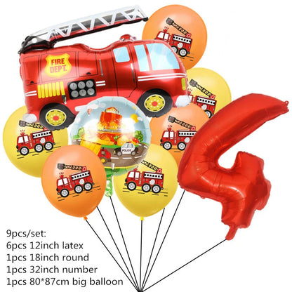 Firefighter Sam Party Supplies Plates Napkins Cups Tablecloth Banner Fire Truck Party Decorations Kids Boys Decor Supplies