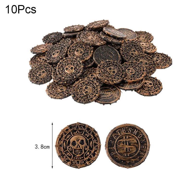 Pirate Theme Party Decoration Pirate Captain Hat Patch Pistol Treasure Toys For Kids Birthday Party Decor Halloween Cosplay Prop