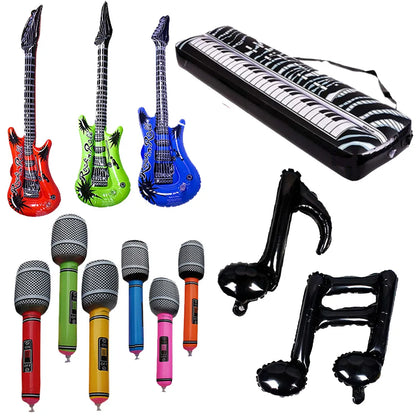Inflatable Rock Star Toy Ballon Inflatable Party Props Balloons Guitar Saxophone Keyboard Piano Rock Toys Karaoke Party Decors