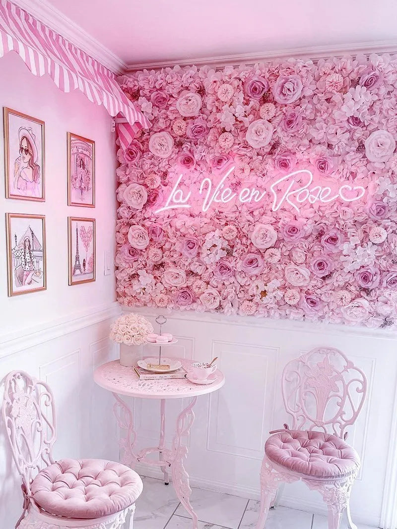 Pink Silk Rose Flower Wall Panels Artificial Flower for Wedding Decoration Baby Show Party Home Bedroom Backdrop Decor