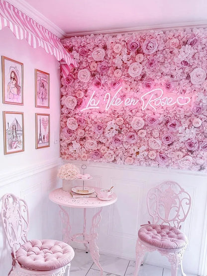Pink Silk Rose Flower Wall Panels Artificial Flower for Wedding Decoration Baby Show Party Home Bedroom Backdrop Decor