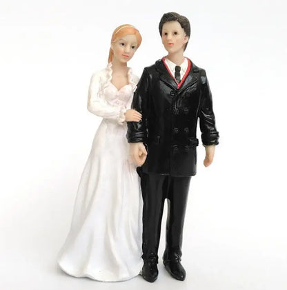 Cake Toppers Dolls Bride and Groom Figurines Funny Wedding Cake Toppers Stand Topper Decoration Supplies Marry Figurine