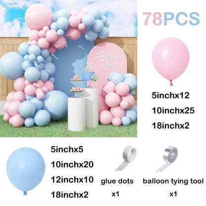 106Pcs Blue Pink Balloons Garland Kit Gender Reveal Balloon Arch Decor Boy or Girl Baby Shower Birthday Party Decorations Globos