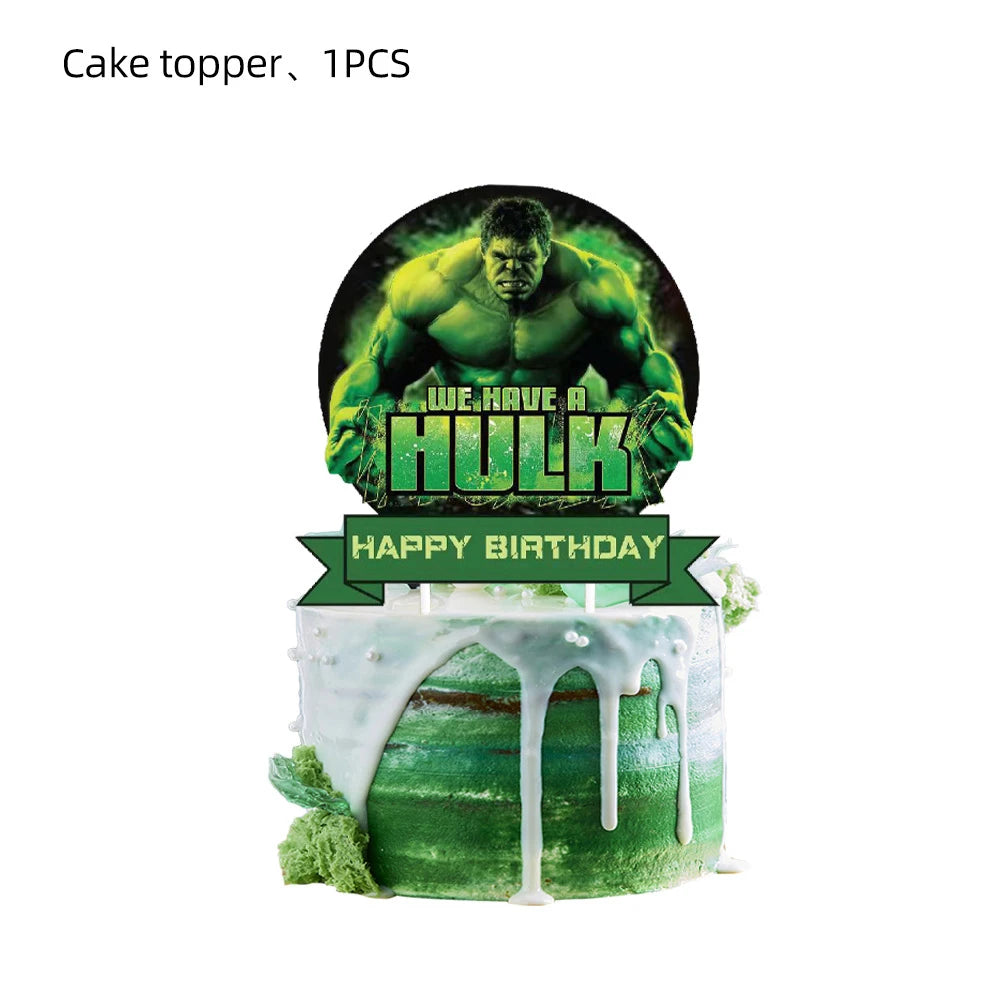 Super Hero Hulk Birthday Party Decoration Balloons Kids Disposable Tableware Cup Plate Backdrop Cake Topper Baby Shower Supplies