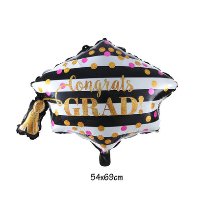 Graduation  Gold Silver Black Balloon Congratulation Graduation High School Graduation Party Decoration Supplies