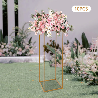 10Pcs/4Pcs Metal Golden Rectangular Frame Backdrop Wedding Rack Arch For Birthday Party Backdrop Wedding DLY Decor