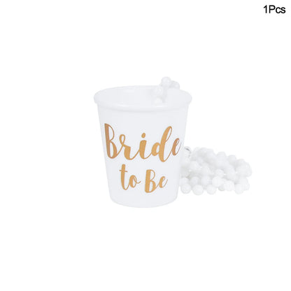 1Set Team Bride To Be Cup Plastic Shot Glasses Necklace Bachelorette Party Supplies Wedding Bridal Shower Hen Night Decorations