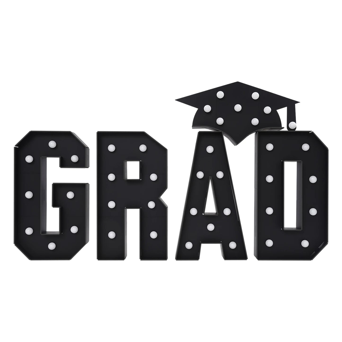70cm GRAD Light Up Letters,Graduation Decoration LED Letter Lights,LED Letter Light,Freestanding/Wall-mounted