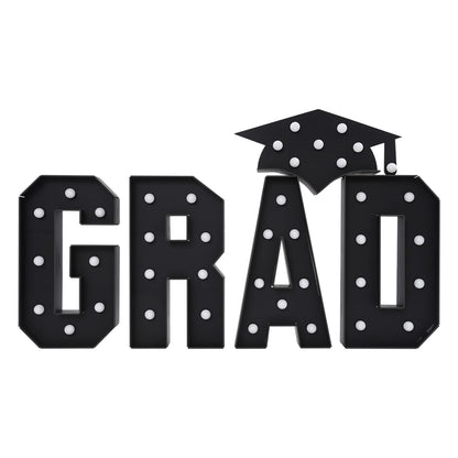 70cm GRAD Light Up Letters,Graduation Decoration LED Letter Lights,LED Letter Light,Freestanding/Wall-mounted