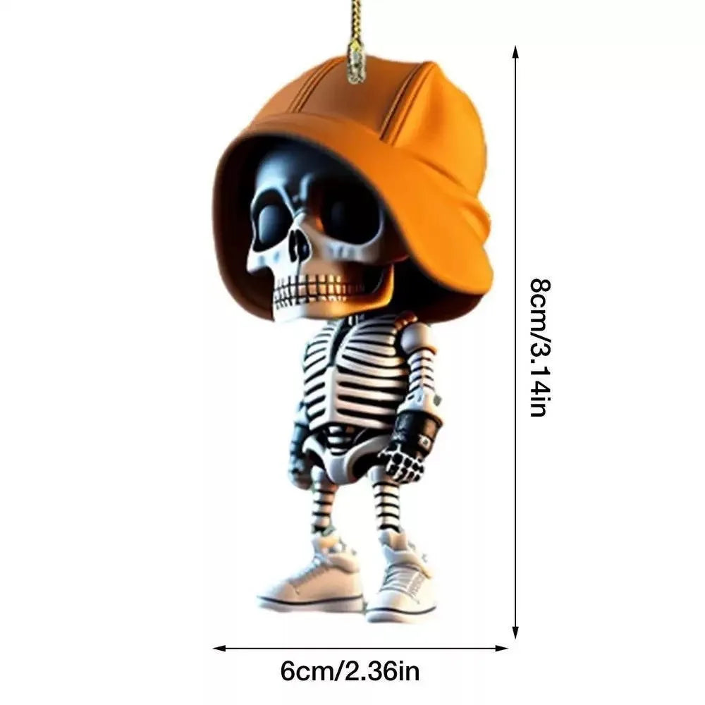 Hangings Decor Skeleton Car Mirror Dangle Acrylic Spooky Swing Pendant Halloween Car Rearview Mirror Hangings