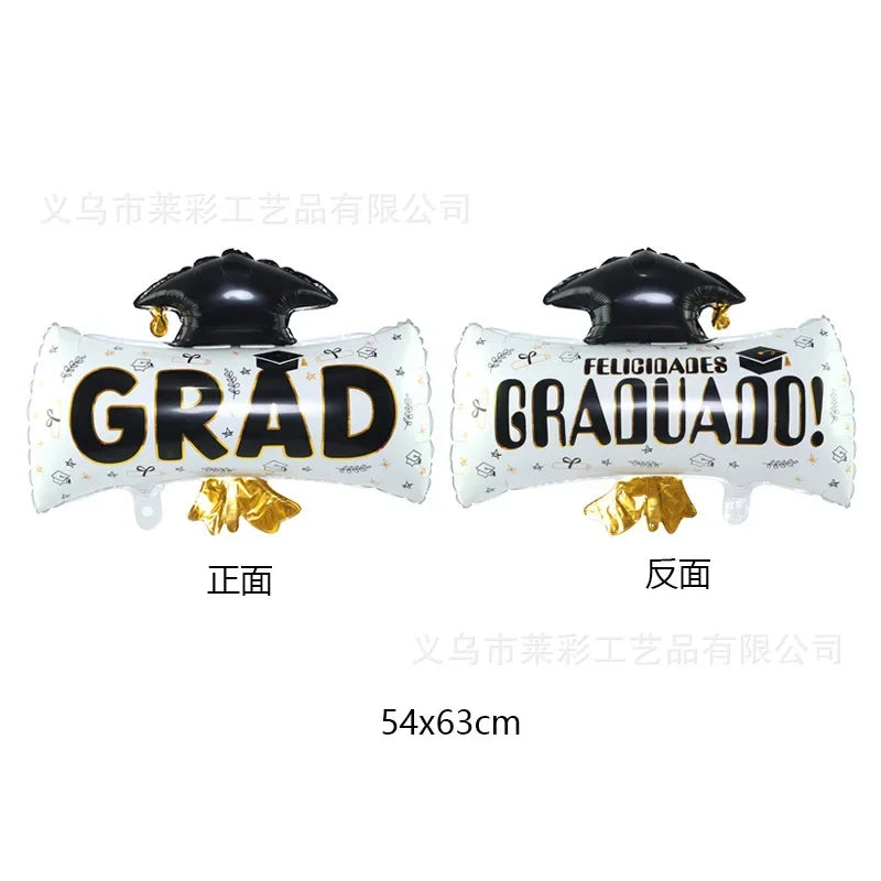 Giant Birthday Balloons School Graduation Party Decoration 2024 Congratulation Doctor Laurea Helium Foil Globos Baby Shower Gift