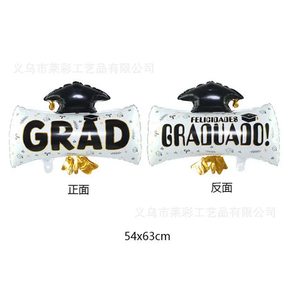 Giant Birthday Balloons School Graduation Party Decoration 2024 Congratulation Doctor Laurea Helium Foil Globos Baby Shower Gift