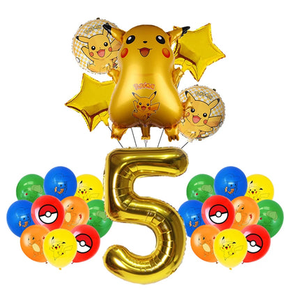 Pokemon Birthday Party Decoration New Lightning Pikachu Balloon For Kids Event Supplies Disposable Tableware Banner Backdrop