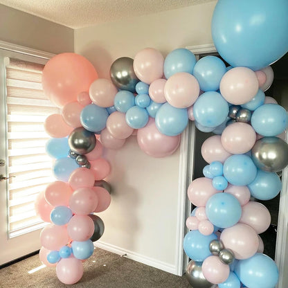 106Pcs Blue Pink Balloons Garland Kit Gender Reveal Balloon Arch Decor Boy or Girl Baby Shower Birthday Party Decorations Globos