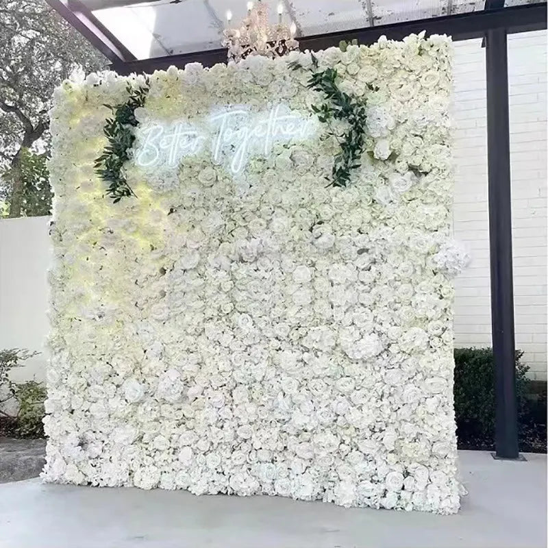 Pink Silk Rose Flower Wall Panels Artificial Flower for Wedding Decoration Baby Show Party Home Bedroom Backdrop Decor