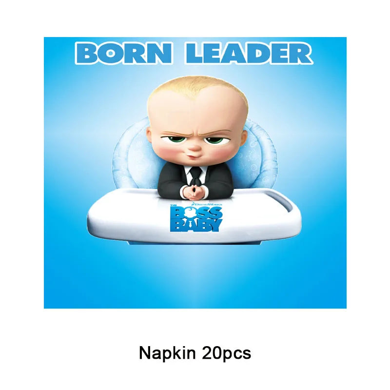 Cartoon Boss-Boys-Girls Theme Newborn 1st Birthday Party Decor Disposable Tableware Backdrop Balloons Baby Shower For Kids Gifts