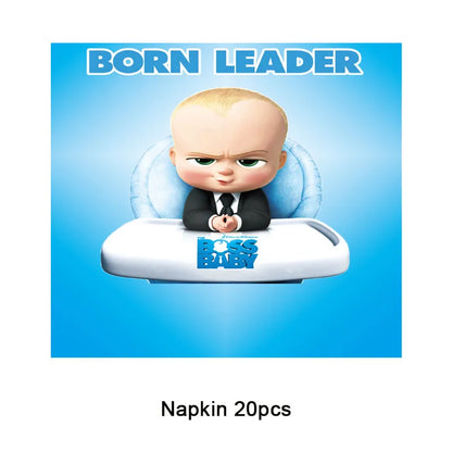 Cartoon Boss-Boys-Girls Theme Newborn 1st Birthday Party Decor Disposable Tableware Backdrop Balloons Baby Shower For Kids Gifts
