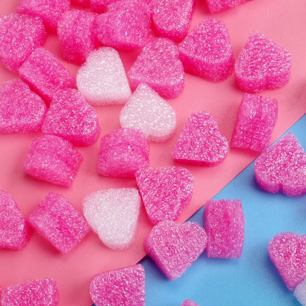 100pcs/lot Pink Heart Shaped Foam for Wedding Party Home Decoration Gift Box Filling Material Packing Wedding Flower Box Filler