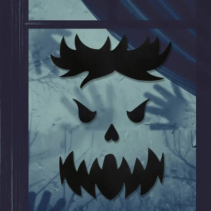 Halloween decoration room door stickers window decor skeleton hand pumpkin DIY devil witch hat glass window stickers ghost