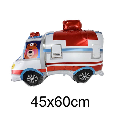 5th Birthday Police Party Blue Car Helicopter Foil Balloons for Boys Baby Shower Police Birthday Party Decoration