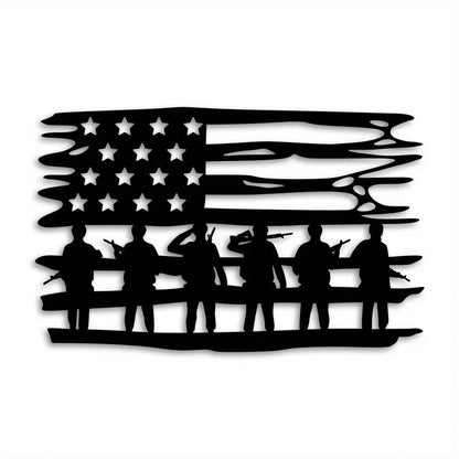 Custom American Patriot Soldier Metal Sign – Personalized Name for Independence Day Decor, Fourth of July Wall Art, Unique Gift