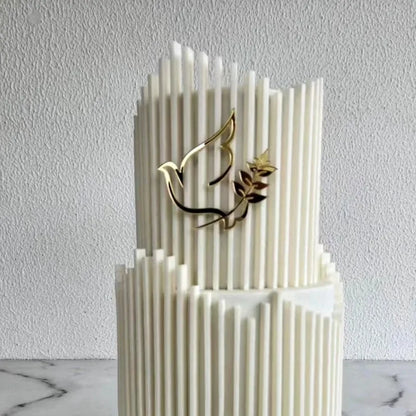 Gold Peace Dove Cross Cake Toppers Holy Communion Baptist Party Decorative Cake Insert for The First Communion Party Supplies