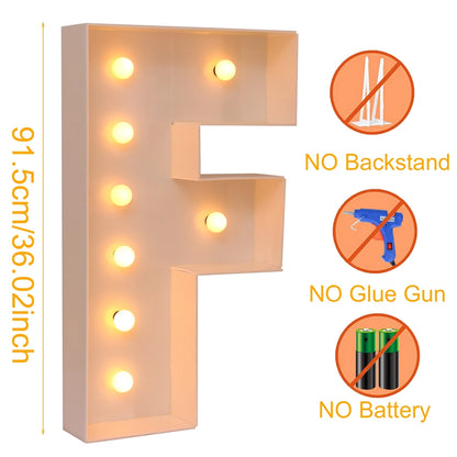 91.5CM Giant Letter Led Light Frame Box Baby Shower Christmas 1st Birthday Wedding Party Decor DIY Name Balloon Filling Box