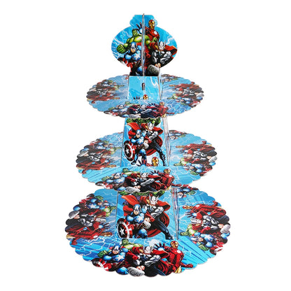 Avengers Superhero Birthday Party Decoration Balloon Cake Plate Paper Cup Box Gift Bag Background Banner 10 People Tableware Set