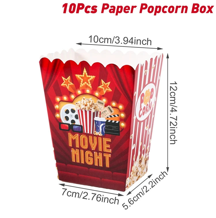 Movie Night Party Decoration Movie Party Disposable Plates Napkins Cups Tablecloth Happy Movie Night Theme Birthday Party Decor