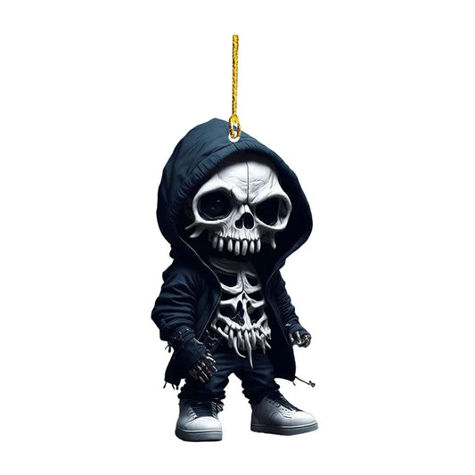 Hangings Decor Skeleton Car Mirror Dangle Acrylic Spooky Swing Pendant Halloween Car Rearview Mirror Hangings