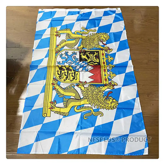 German Bavaria Flag Germany Wittelsbach 90x150cm Polyester Printed Home Outdoor Oktoberfest Bavarian Lion Crest Flags Banners