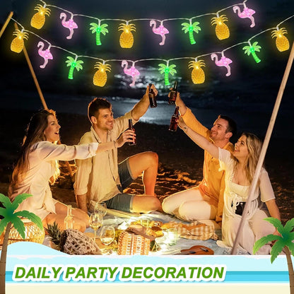 1.5M 10LED Flamingo Pineapple String Light Summer Tropical Hawaiian Party Decoration Palm Tree Fairy Light Garland Beach Wedding