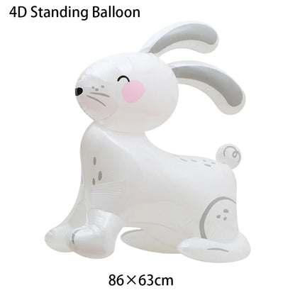 Easter Theme Disposable Tableware Cute Cartoon Bunny Rabbit Pattern Paper Plates Cups Napkins Kids Favor Easter Party Decoration