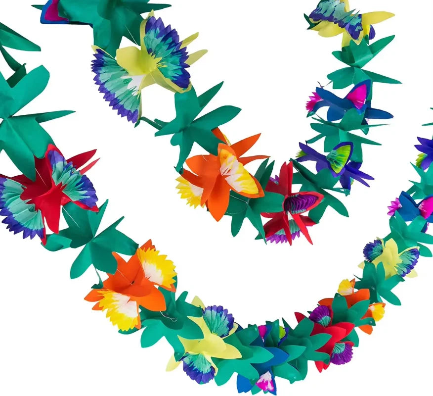 1PCX3M Hawaiian Luau Summer Tiki Bar Tropical Party Decor, Tropical Island Beach Supplies Tissue Colour Flower Garland Long Trop