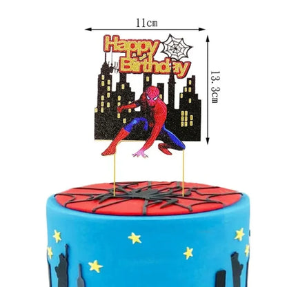 Spiderman Cake Toppers Superhero Birthday Cake Decorations CupCake Topppers Ornaments for Kids Boys Baby Shower Supplies Gifts