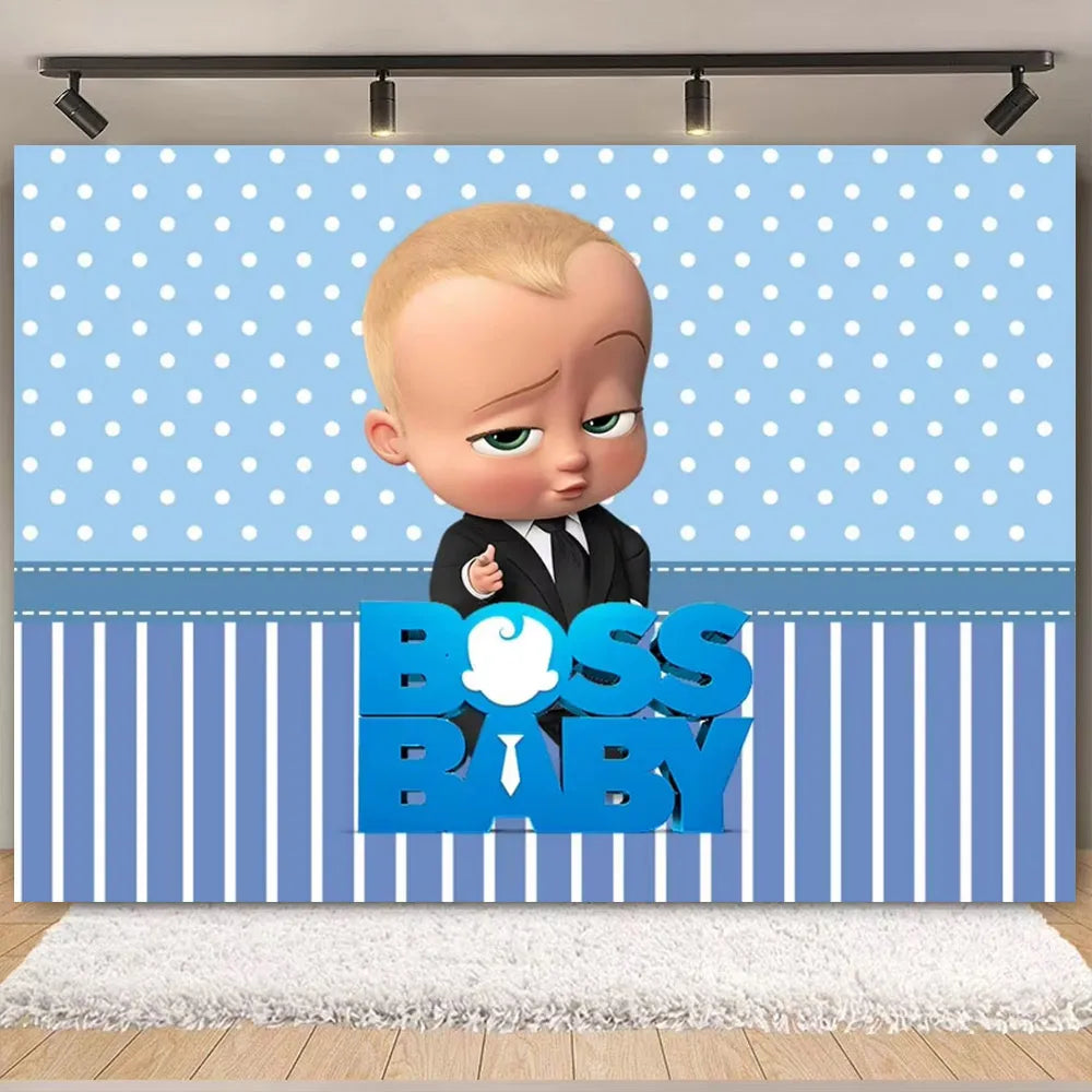 Cartoon Boss-Boys-Girls Theme Newborn 1st Birthday Party Decor Disposable Tableware Backdrop Balloons Baby Shower For Kids Gifts