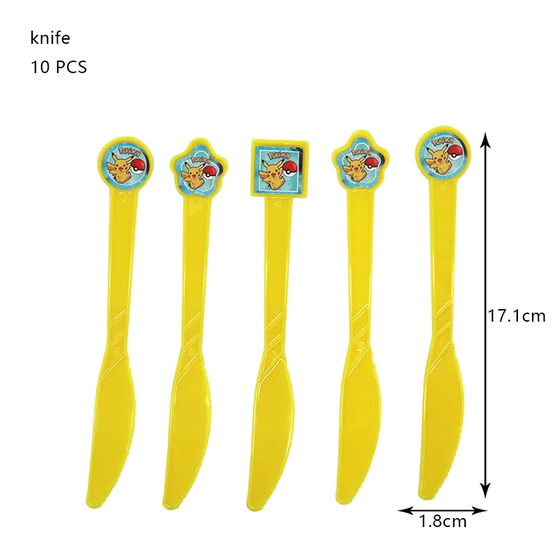 Pokemon Birthday Party Decoration New Lightning Pikachu Balloon For Kids Event Supplies Disposable Tableware Banner Backdrop