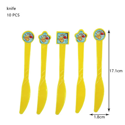 Pokemon Birthday Party Decoration New Lightning Pikachu Balloon For Kids Event Supplies Disposable Tableware Banner Backdrop