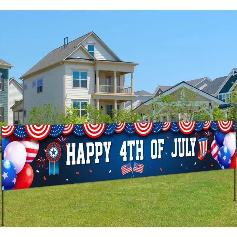 America Independence Day Decorative American Flag Tinsel Garland Banner 4th of July Party Supplies Home Wall Hanging Decoration