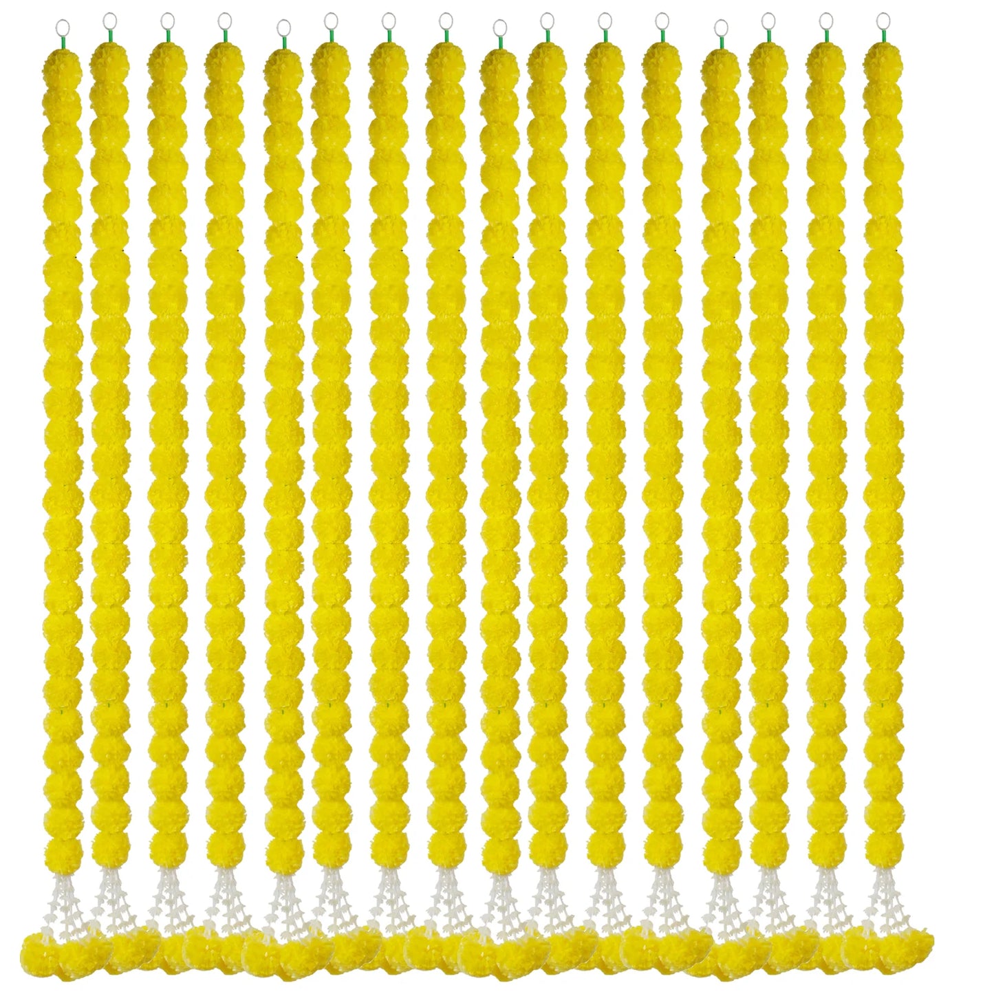 5-50pcs Marigold Flower Garlands Artificial Flower Garland for Indian Décor,Pooja, Diwali, Fiesta Day of The Dead, Mexican Party