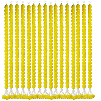 5-50pcs Marigold Flower Garlands Artificial Flower Garland for Indian Décor,Pooja, Diwali, Fiesta Day of The Dead, Mexican Party